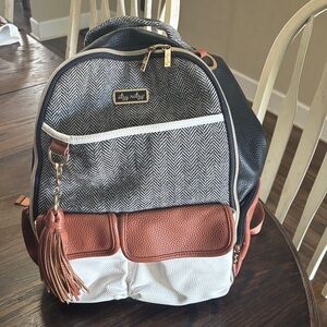 Itzy Ritzy Black and Brown Diaper Backpack